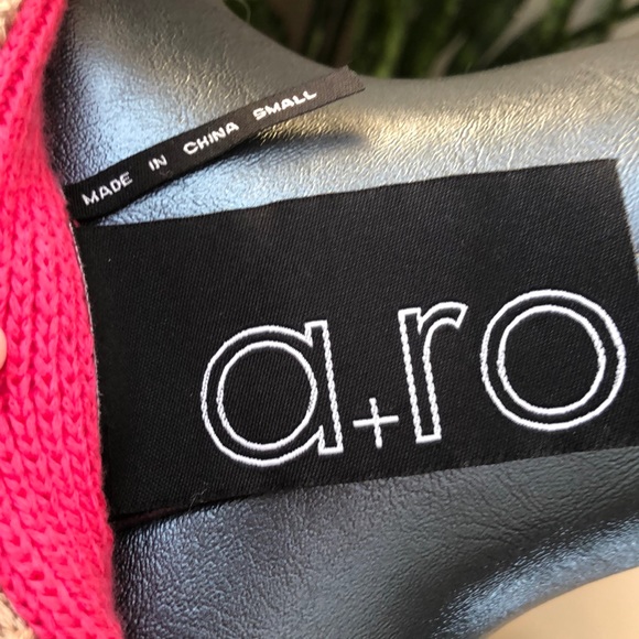 A+Ro tan and pink striped knit sweater. - Picture 5 of 6